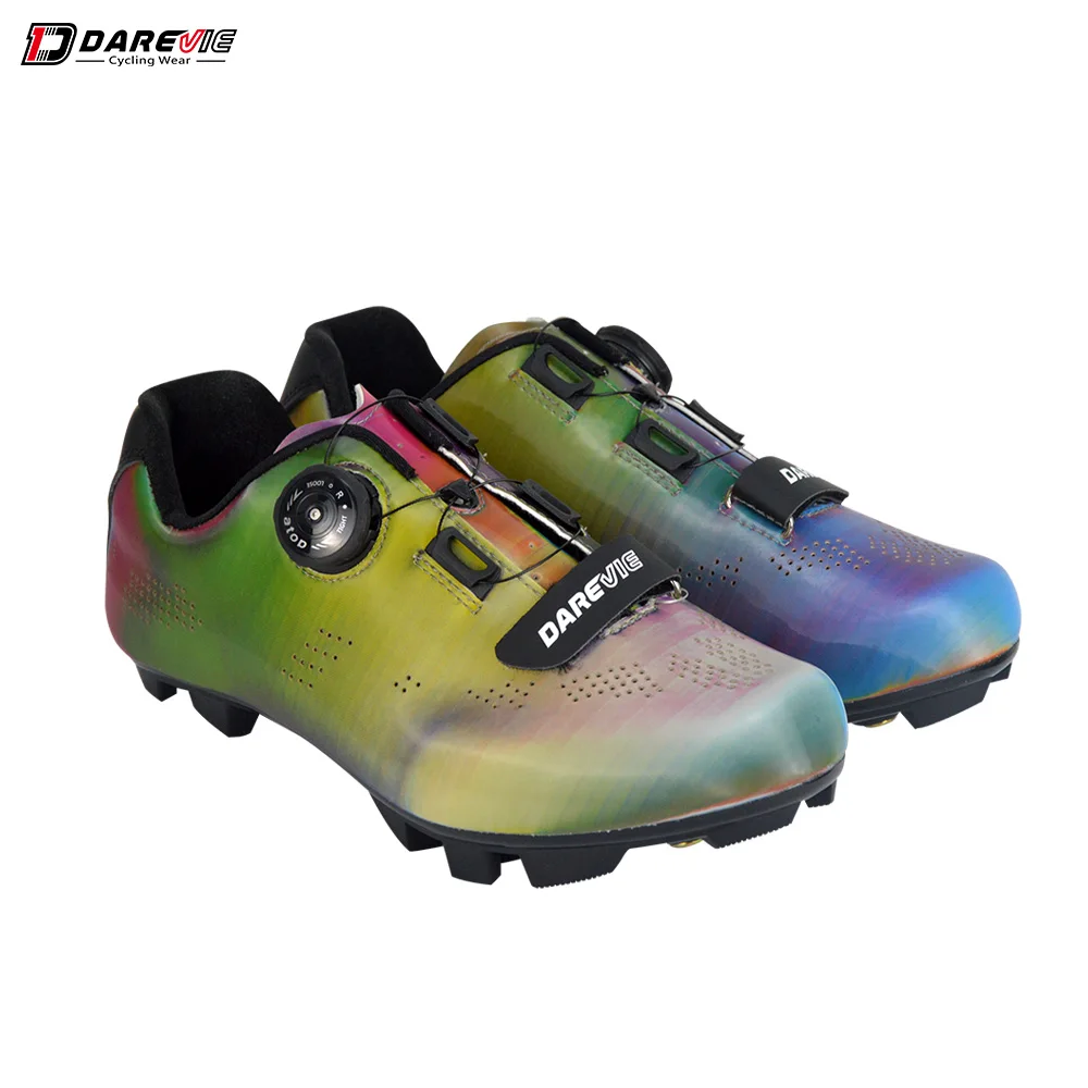 

Darevie bike shoes professional Rainbow Reflective cycling cleats shoes mtb self-locking SPD mtb shoes zapatos de ciclismo