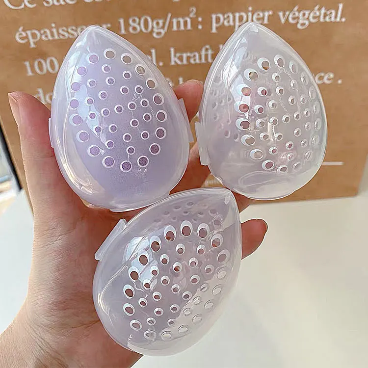 

1-25-27 plastic clear beauty makeup sponge case for makeup sponge