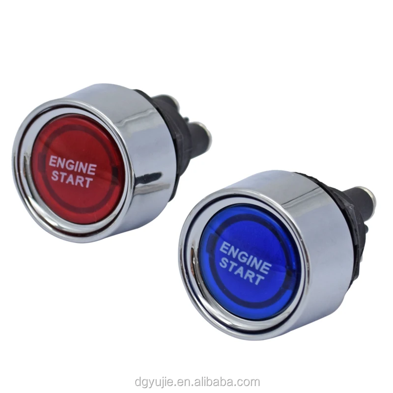 12v Blue Illuminated Universal Push Start Button Ignition Engine Starter Switch 