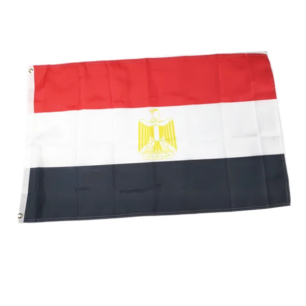 

3x5 Outdoor customized design advertising country flag polyester Egypt flag with single side printing, Color printing cmyk