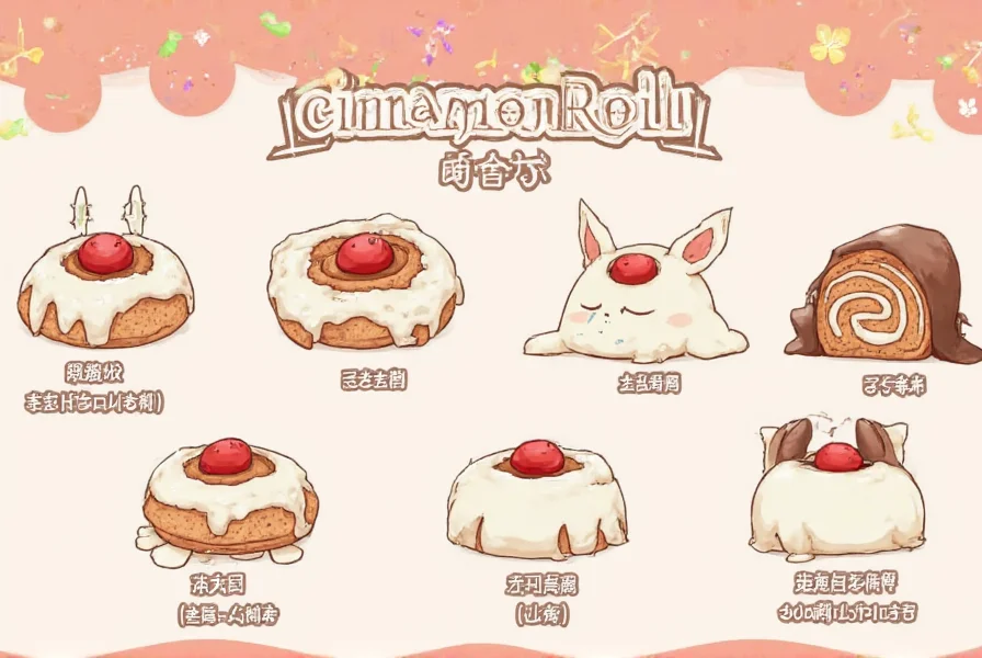 Comparison of authentic vs. fake anime cinnamon roll characters showing emotional development timelines