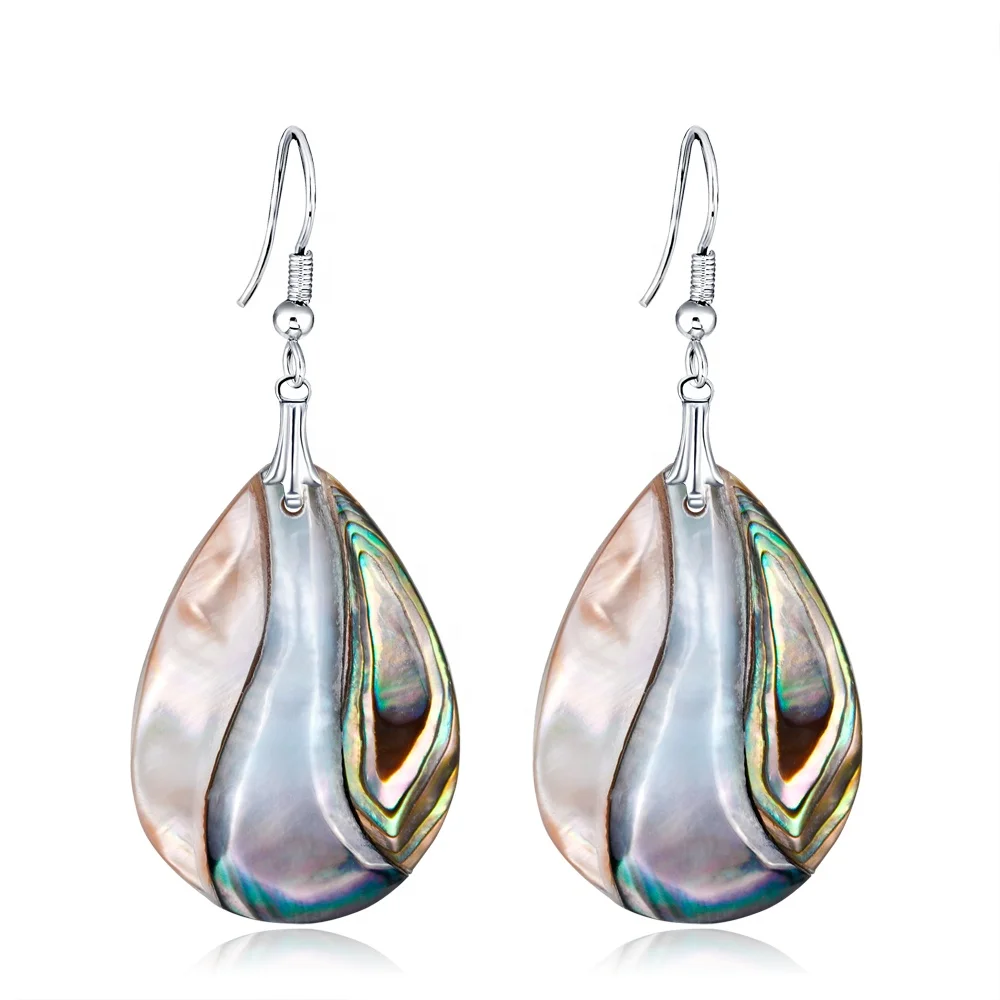 

Fashionable and Special Abalone Shell Drop Earrings, Picture shows