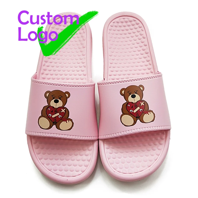 

Custom Slippers Women Sublimacao Chinelo Silicone Rubber Slipper Zapatilla Para Casa Chancla De Mujer Pink Luxury Designer Slide