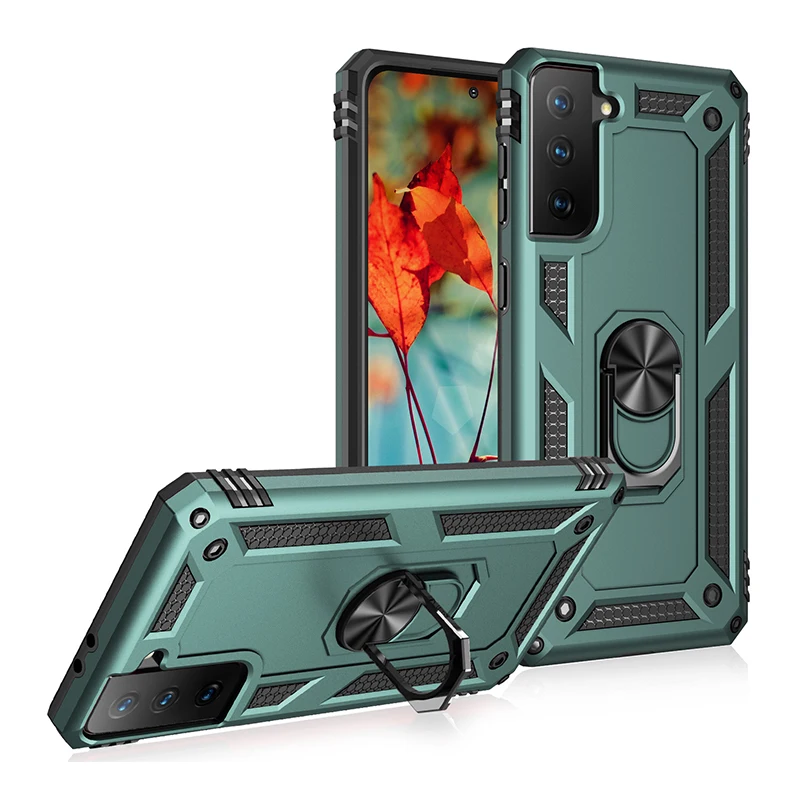 

Dropshipping Mobile Phone Case For Samsung A52 A72 S20 S21 S30 Military Armor Case Magnetic Bracket Protective Cover In Stock