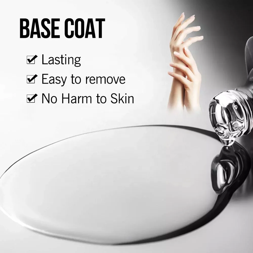 

factory price logo soak off color french UV LED gel polish nude rubber base coat for nail, Clear or color