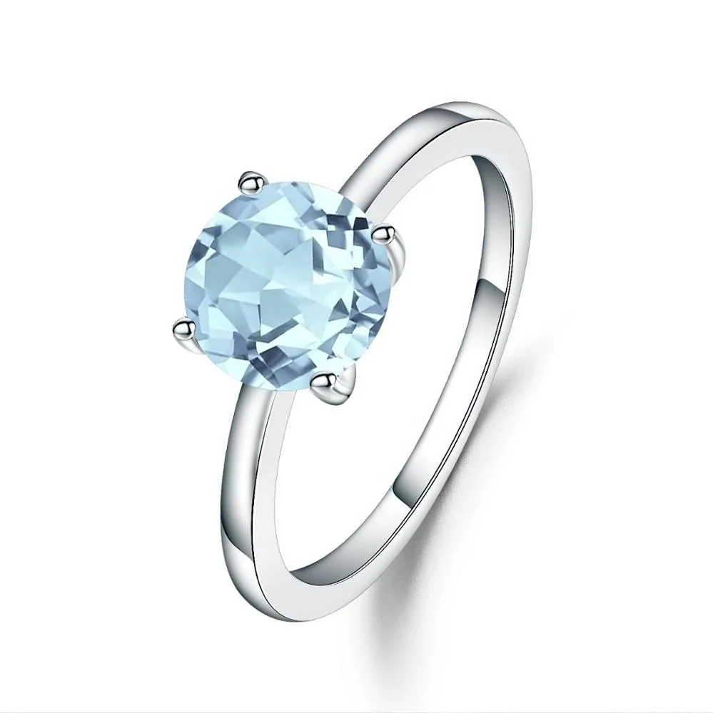 

Abiding promise jewelry ring sets women blue topaz 925 silver engagement gemstone ring cheap