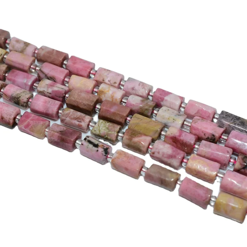 

Trade Insurance  High Quality Natural Tube Black Lace Rhodonite Loose Beads