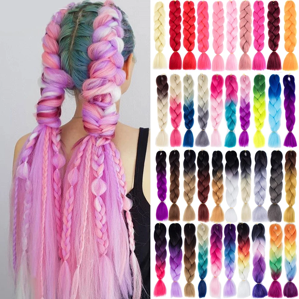 

Factory price crochet extension silky soft styles wig 3 tone ombre hair beads chinese fiber jumbo solid synthetic braids, Colors