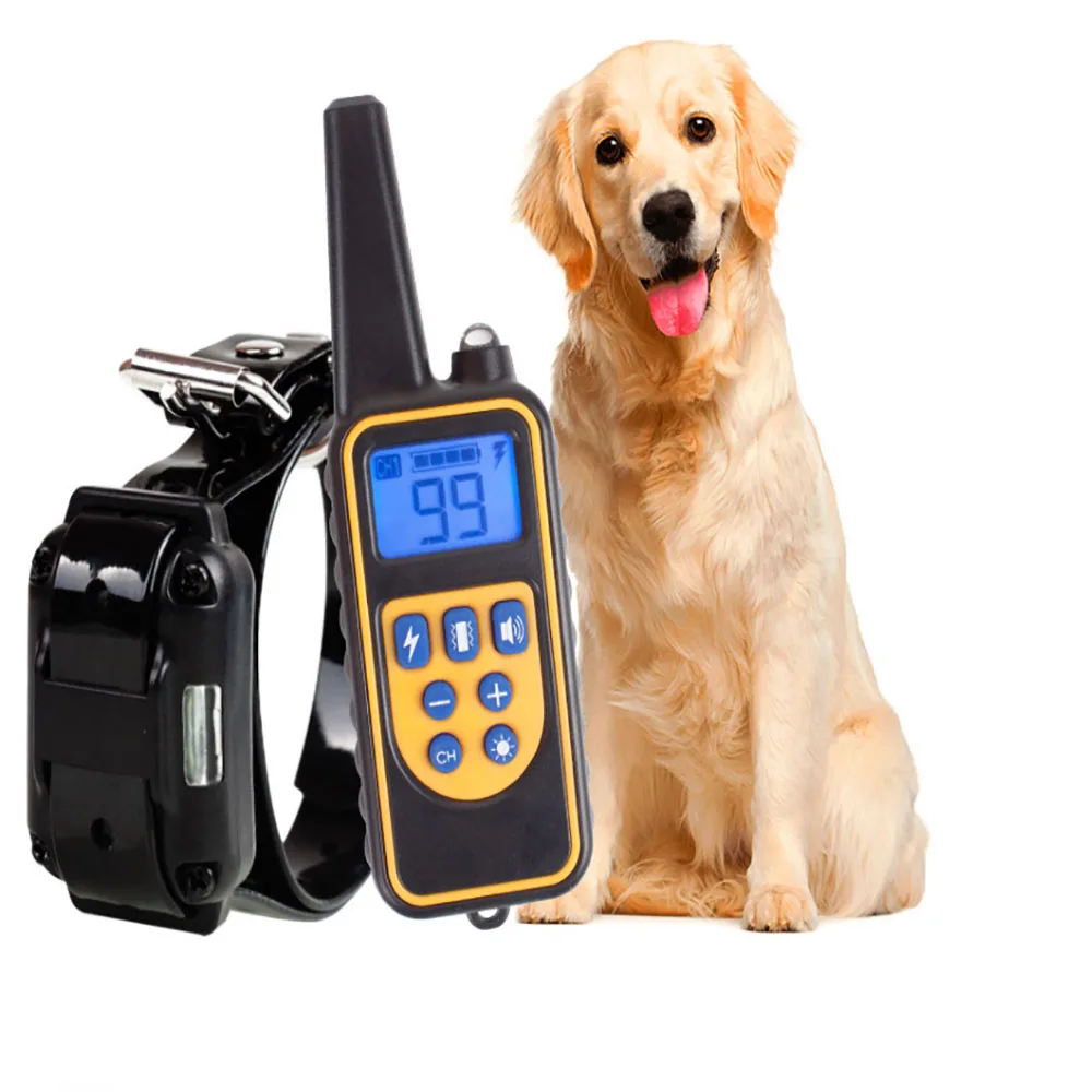 

Electronic Electrico Perro De Adiestramiento Electric Training vibration Collar Shock Rechargeable For Control Dog With Remote, Black