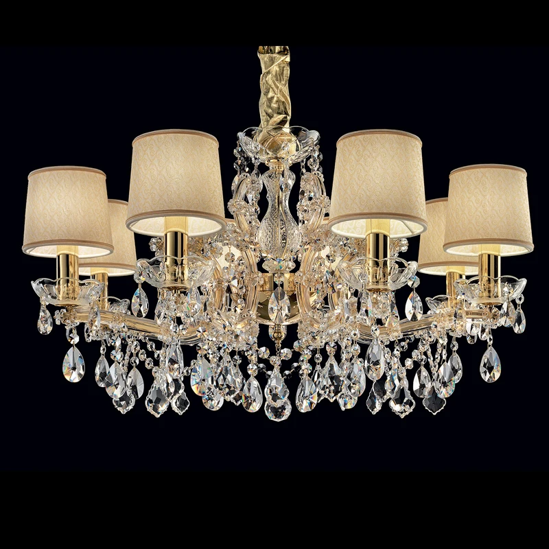 

8 lights maria theresa chandelier with beige lamp shade