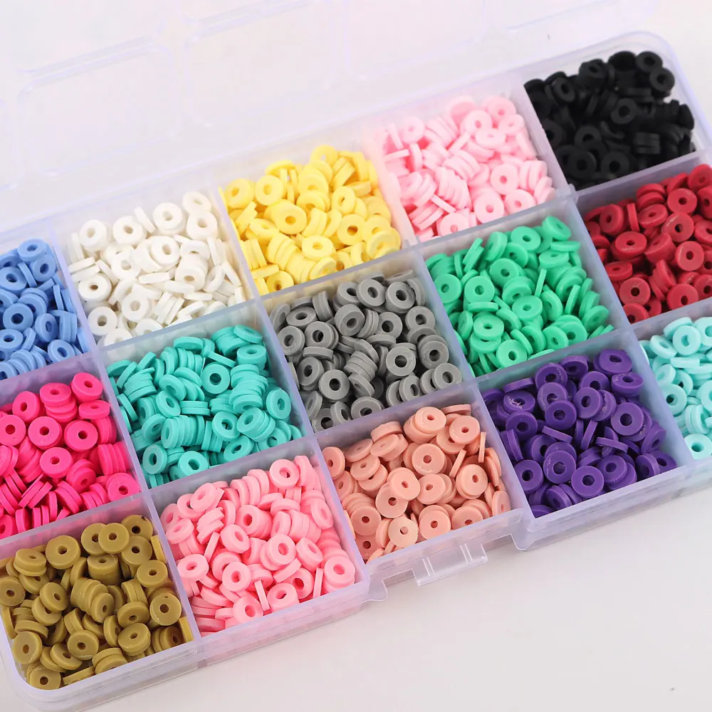 

3000pcs/Box 15 Colors Women DIY Jewelry Making 6mm Polymer Clay Beads