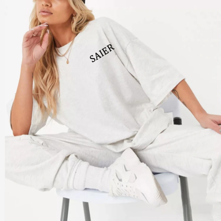 

Streetwear Pullover T-Shirt Joggers Set New Arrivals 2024 Women Clothing 2 Piece T Shirt Sweat Pants Set