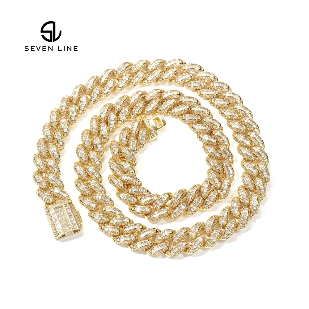 

Factory Direct Sale Square Zircon Necklace Popular Accessories Cuban Chain For Men