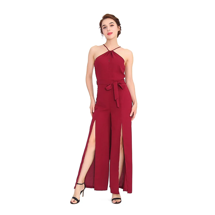 red elegant jumpsuit