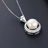 Natural Pearl CZ Gemstone White Rhodium 
Plated Silver Girls Designer 8mm Drop Earrings Jewelry Supplier