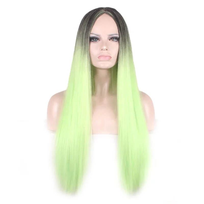 

Cheap Ombre Heat Resistant Synthetic Wigs For Women Long Cosplay Straight Hair Wig