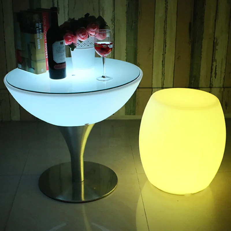 Modern Home Wireless LED Stool Remote Control LED Lighting Drum Stool
