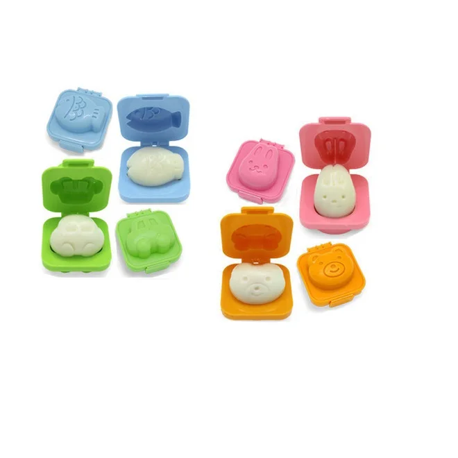 

Lunch box preparation bento accessories plastic funny animal boiled egg carton mold