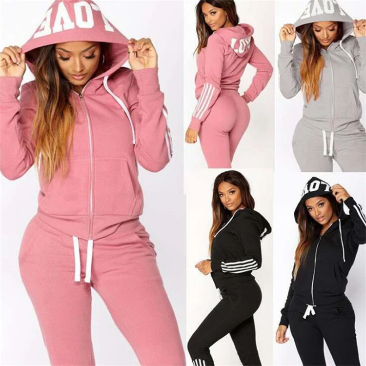 

2020 Fall Hoodies Sweatshirts Women Designers Tracksuits Love Two Piece Set Sweatsuit For Women