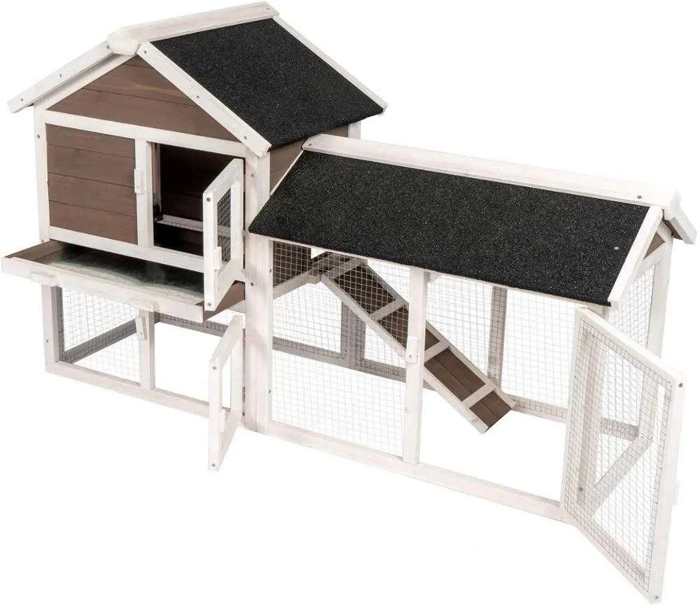 

commercial comfortable beauty two layer Wood bunny Rabbit Hutch cage, Customized color