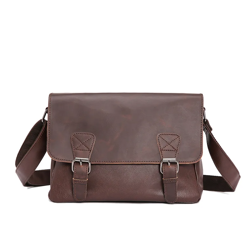 

2021 Vintage PU Leather Travel Business Fashion Men Message Bag Shoulder Bag Man