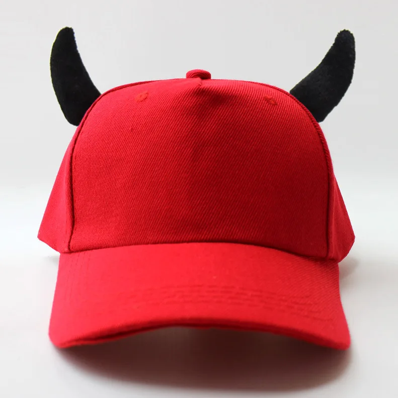 Wholesale Adult Acrylic Black Red Orange Devil Ox Horn Baseball 