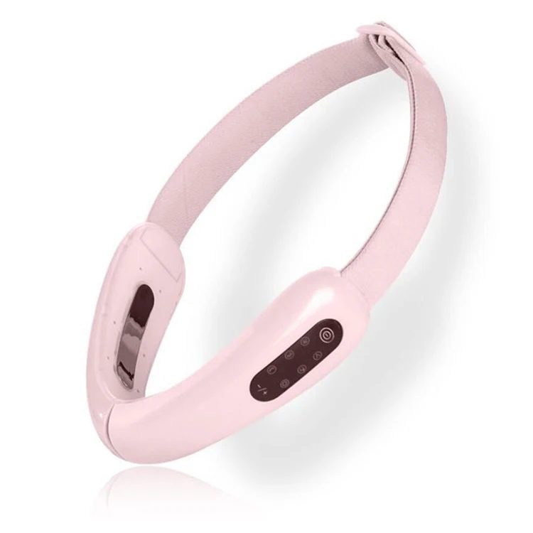 

V-shape ems skin care microcurrent face lift beauty instrument machine face massager, White/pink