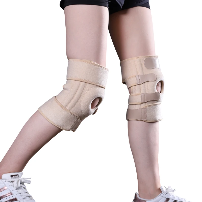 

High Quality Compression Sports Orthopedic Knee Joint Support Elastic Comfort Knee Pad Adult Outdoor Running Knee Brace, Beige.black