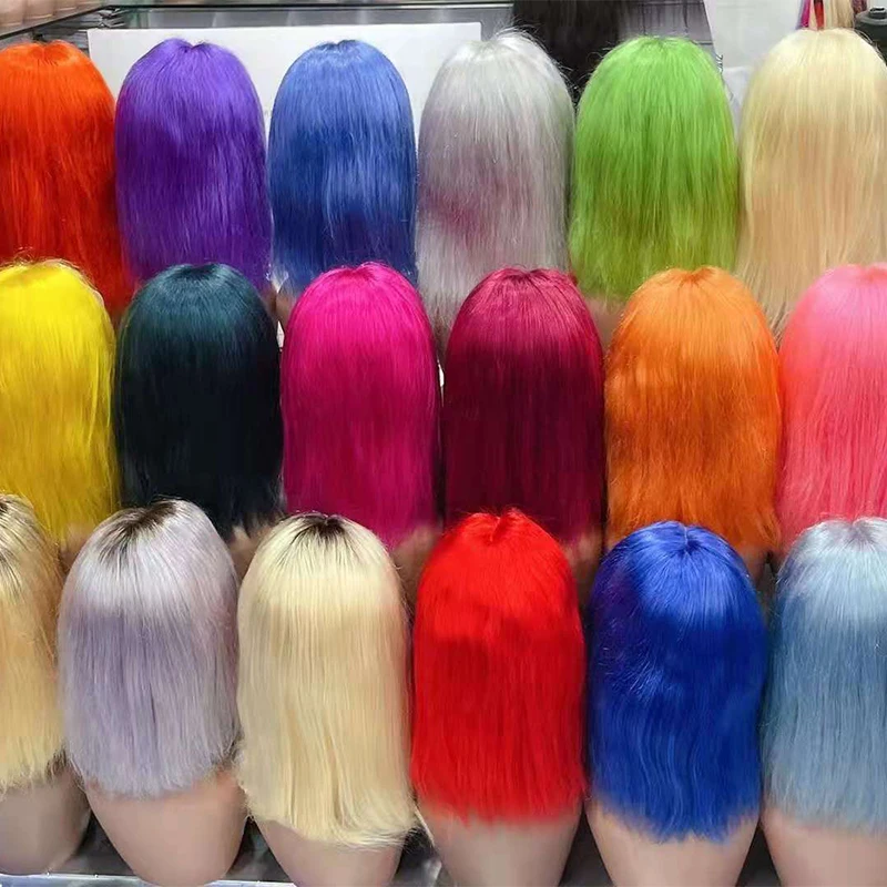 

Letsfly Hair 13x4 Lace Frontal Wigs Color Hair Bob Wigs Indian Raw Virgin Human Hair Wholesales Free Shipping