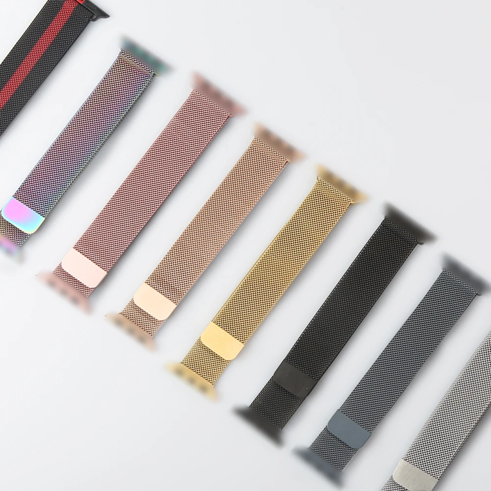 

Milanese Watch Band Case For Apple Watch Series3 4 5 6 SE 40mm 44mm 38mm 42mm stainless steel strap for apple watch, 18 colors