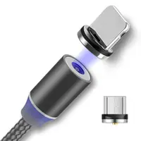 

1M Cell Phone 3 In 1 Magnetic Braided Charging Micro Magnetic Usb Cable High Quality 3 in1 Fast Charger Cable Line