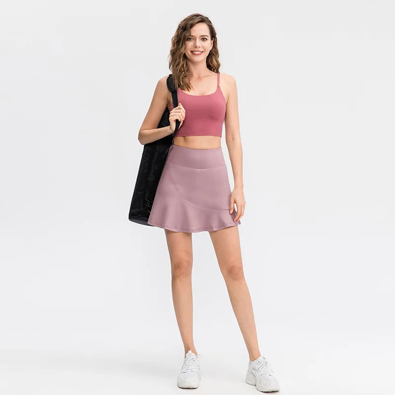 

High quality sports loose two-piece fast drying running fitness skirt pants women's tennis skirt