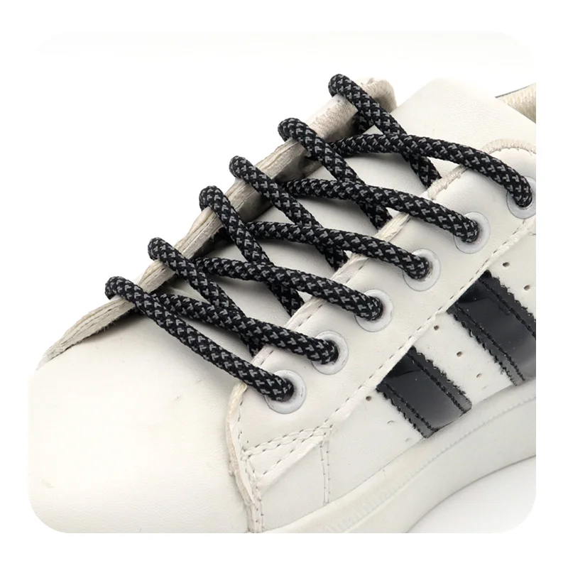 

Weiou Fashion Classical 3M reflective dots round shoelaces polyester shoestrings for Yz 350 And jordan 11 casual shoes, Customized pantone color+