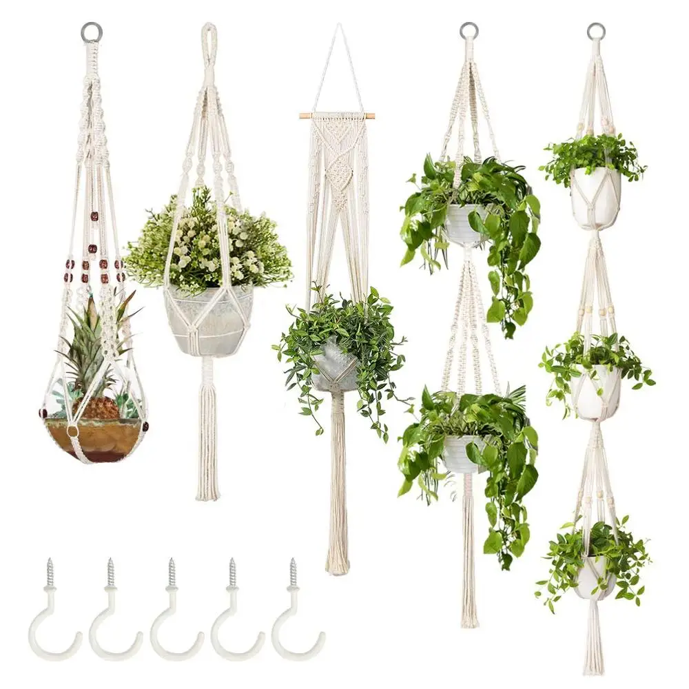 

Hand made plant hanger on walls