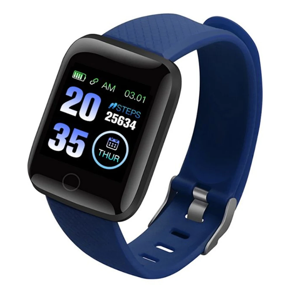 

2020 New Trending D13 Smartwatch With BT 4.0 Heart Rate Smart Watch 116Plus Smart Bracelet For Mobile Phone pk 119plus, Black blue green red