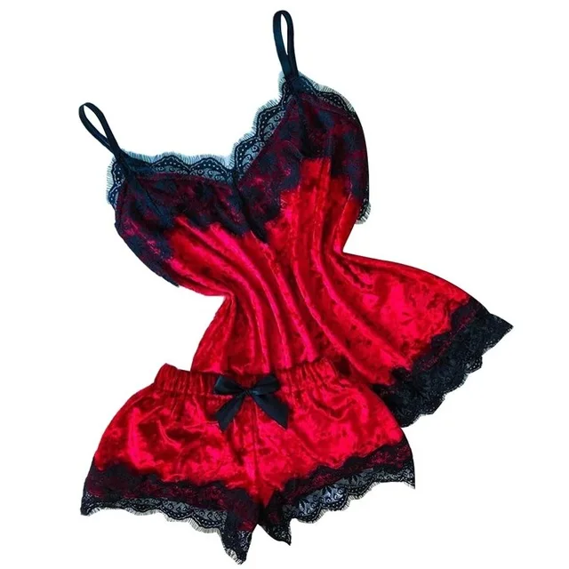 

Sexy Lingerie Set Velvet Sleepwear Women's Pajama Set Sexy Temptation Babydoll Nightwear Cute Cami Top and Shorts Pijama Mujer