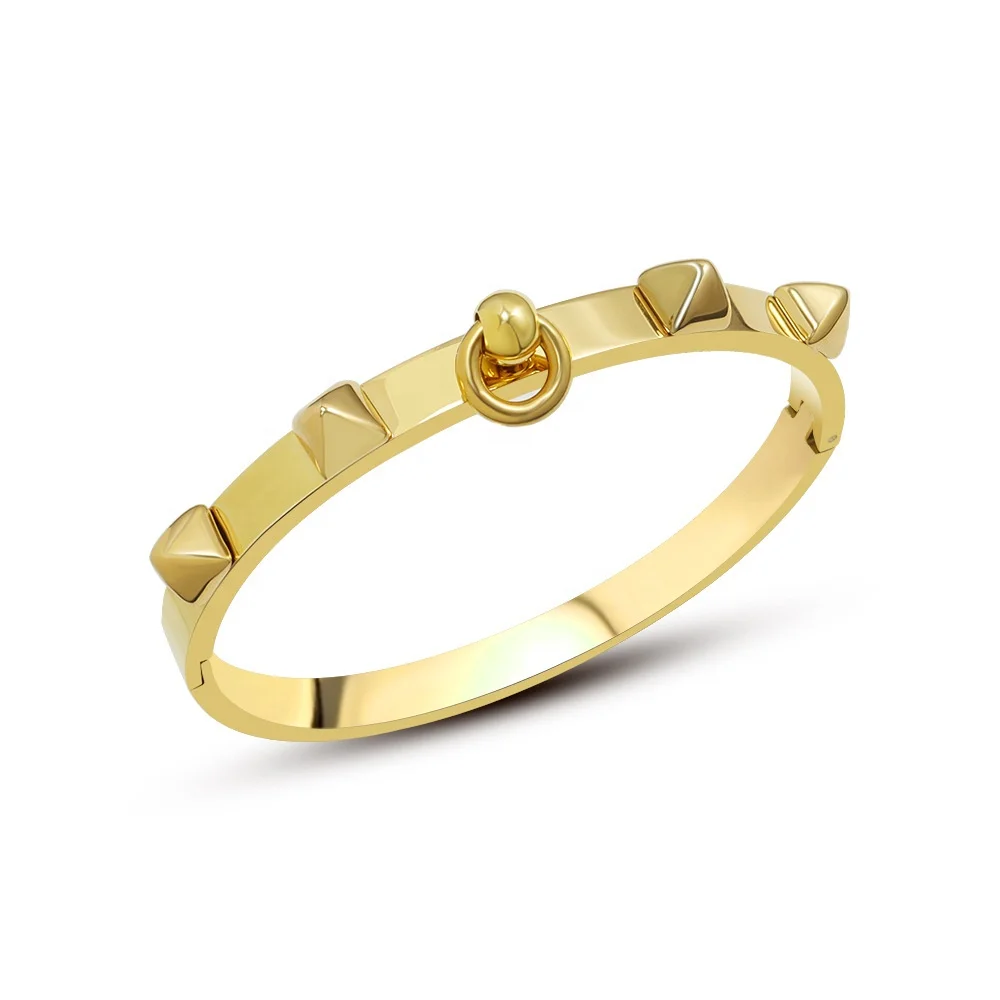 

2022 Studded 18k Gold Geometric Personality Titanium Bracelet