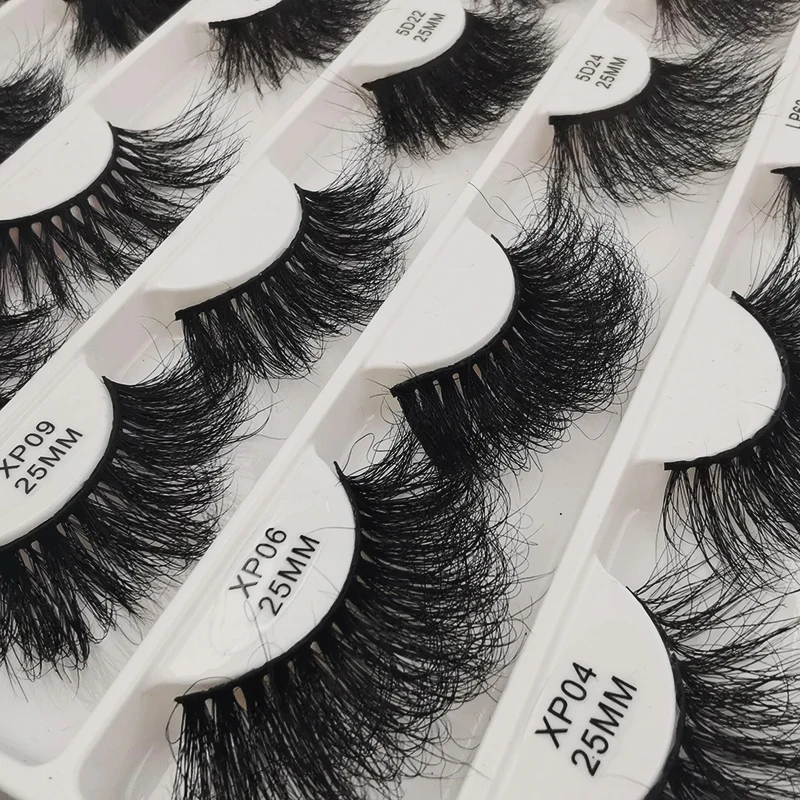 

Wholesale Cruelty Free 5D Full Strip Fluffy Dramatic mink lashes Crisscross Sexy long thick 25mm Mink Eyelashes Vendor, Black