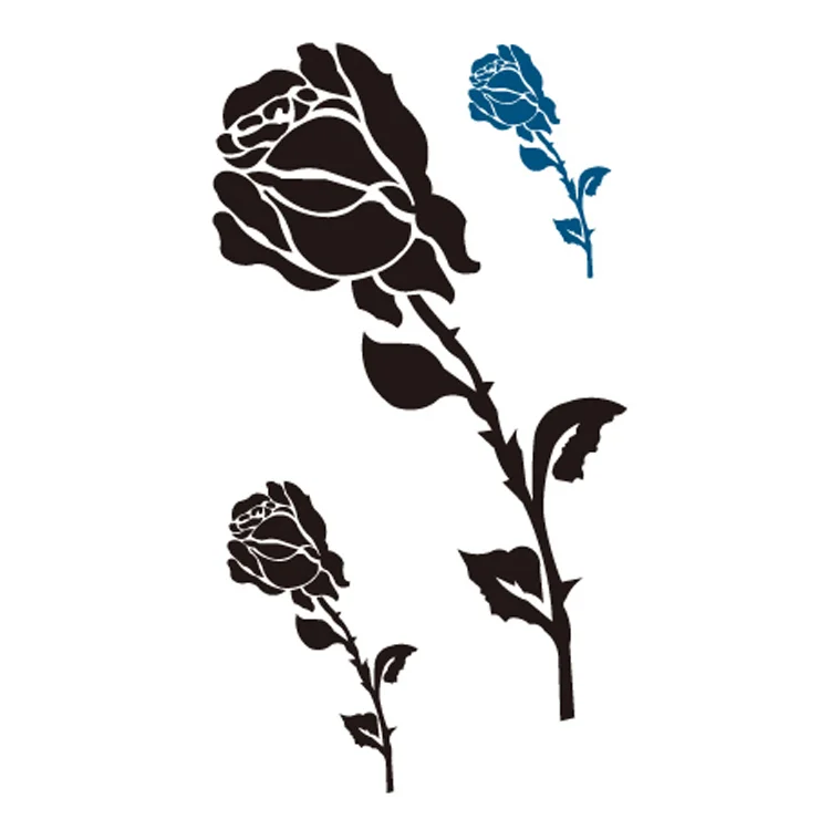 

OEM wholesale flexible sexy black blue rose wrist water transfer tattoo, Cmyk