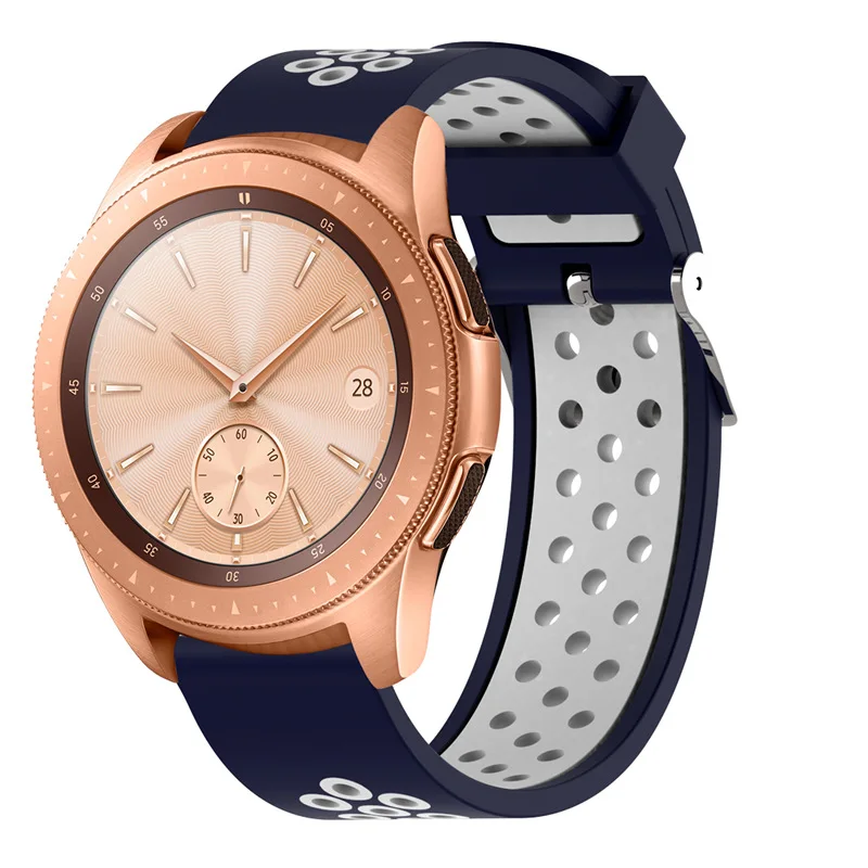 

Bicolor Silicone Strap For Samsung Galaxy Watch3 41mm Smart watch Sport bracelet For Galaxy Watch 3 45mm Wrist Strap Accessories, White / black / pink / brown