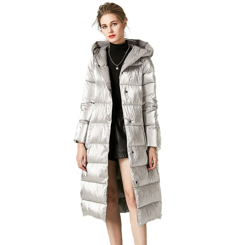 

wholesale winter hooded 90% white duck down feather overcoats long women down coats, Picture