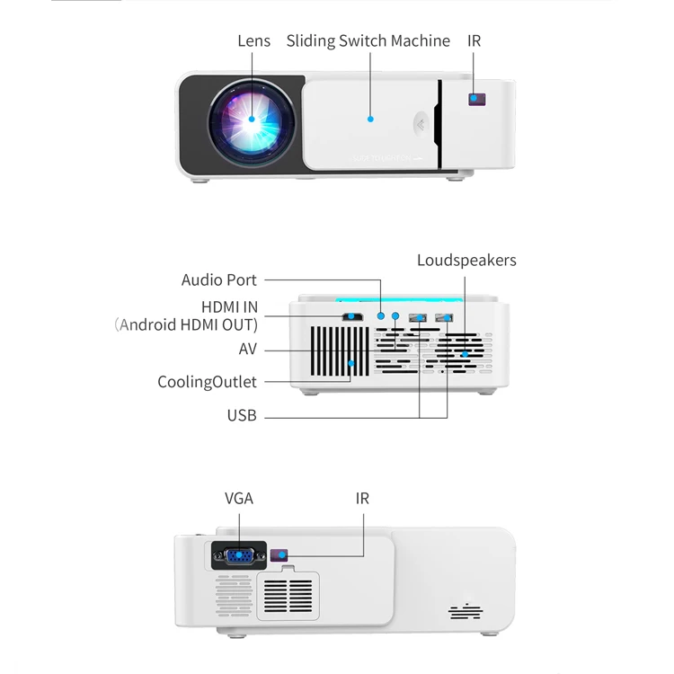 

T5 Home Basic Edition Hd 2600 Lumens 600p Mini Portable Projector Led Family Projector