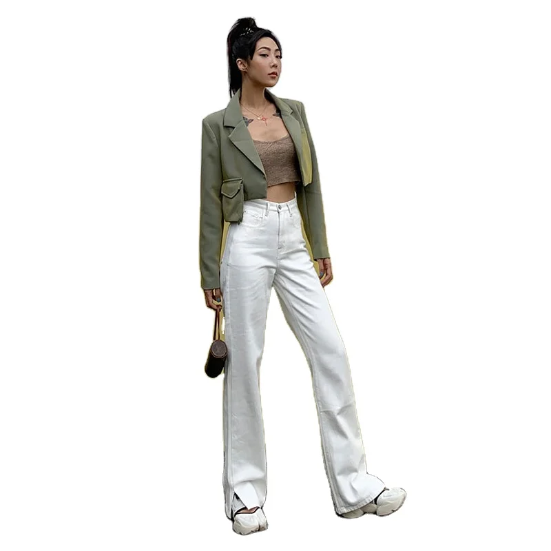 

straight leg Mom Jeans Baggy High Waist Straight Pants Women 2020 Fashion Casual Loose Undefined Trousers Women's Jeans