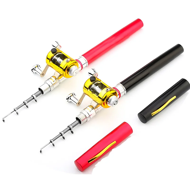 

Wholesale portable Ice fishing rod 1m telescopic pocket Pen fishing Rod and reel