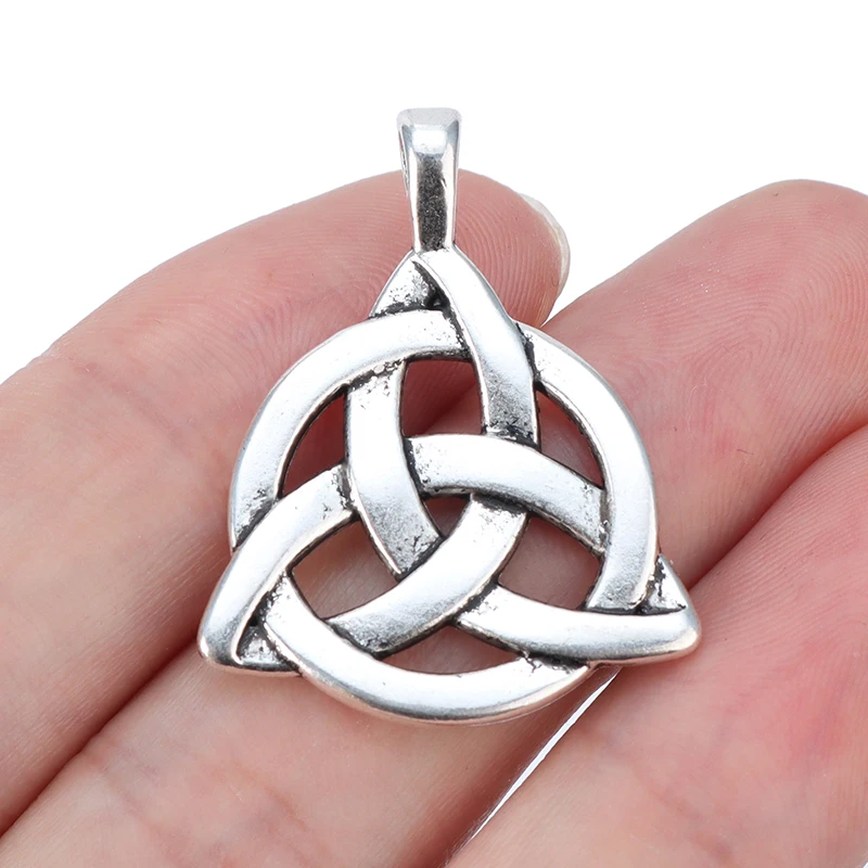 

Antique Silver Triquetra Celtics Knot Charms Pendants 2 Sided for Necklace Jewelry Making Findings, Tibetan silver