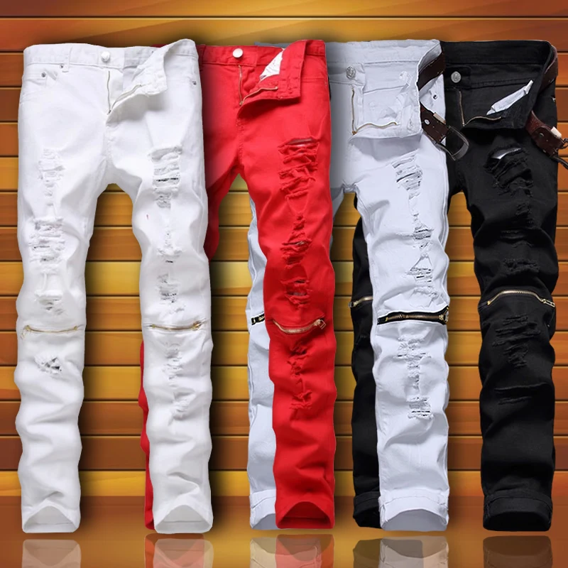 

New factory stitching men's jeans European and American style thin patch men's pants street hip hop special men's jeans wholesal, Mixed colors