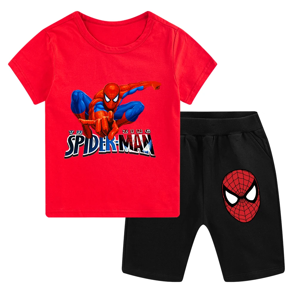 

Summer kids t shirt and shorts set 3-15 year boys and girls custom cartoon boy suit