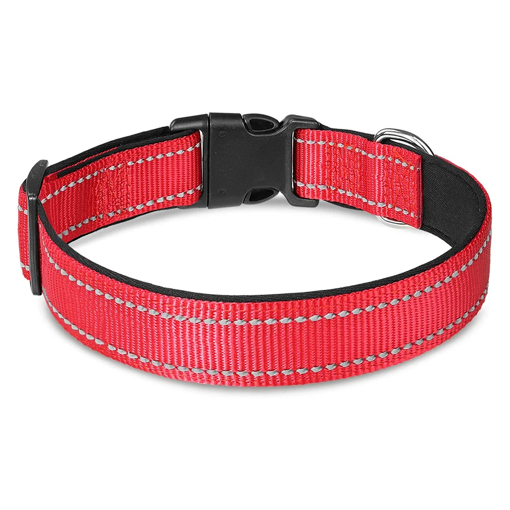 

Heavy Duty Private Label Stock New Unique Fashion Fancy Wide Red Adjustable Webbing Ribbon Small Big Large Nylon Pet Dog Collar, Accept customized