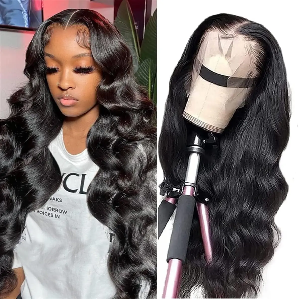 Cheap Body Wave Wig 12a Grade Brazilian Hair 13x4 Transparent Swiss Lace Frontal No Synthetic 100% Human Hair Lace Front Wig