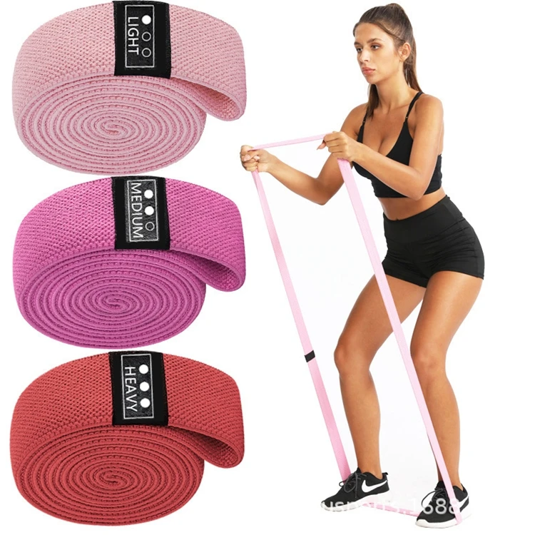 

Long Resistance Bands Resistant Gym Fabric Yoga Latex Custom Elastic Hip Loop, Gray black purple pink